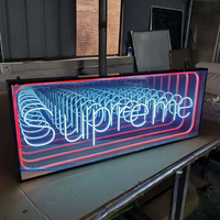 Miroir personnalisé multicouche Abyss Infinite Extension Led 3D logo personnalisé Led Dance Floor KTV Disco Mirror Neon Sign 3d Mirror