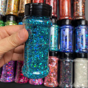 Glitter kuku holografis, bubuk campur Chunky Glitter halus untuk seni kuku dan manikur - Product Image 4