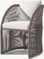 Mobilier de jardin de luxe très vendu fauteuil de salle à manger d'extérieur tissé par corde tout temps avec cadre en aluminium