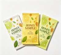 Sachets en aluminium personnalisés avec logo et motif imprimés, avec ligne de déchirement, pour échantillons de miel, effet UV, pour petits sachets recyclables