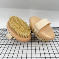 Brosse exfoliante ovale en bambou personnalisable avec logo OEM, brosse corporelle végane pour peaux sèches, éponge de massage naturelle pour le bain, Loofah