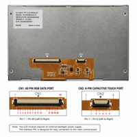 Medizinisches 5-Zoll-TFT-IPS-LCD-Display 800x480 800 Nits G+G Kapazitiver Touchscreen 3mm Abdeckglas AF-Beschichtung Eingebettetes HMI-Modul