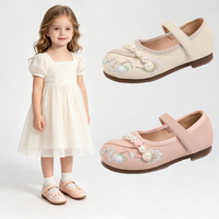 Chaussures Mary Jane pour filles style chinois printemps-été, faible MOQ, broderie florale, décorations de perles, chaussures de cérémonie Hanfu pour enfants filles 3-14 ans