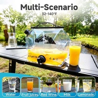 Sac à liquide portable avec bec verseur transparent pour boissons, personnalisé, extérieur, 1L-12L, poignée pliable, avec emballage imprimé en flexo