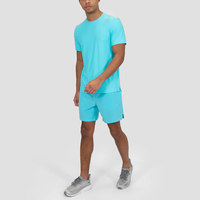 Ensemble Twinset Homme Personnalisé OEM Grande Taille Été Écologique Léger Respirant Coupe Slim Col Rond Uni T-shirts et Shorts