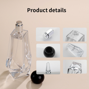 Flacon <span class=keywords><strong>de</strong></span> parfum vide <span class=keywords><strong>de</strong></span> luxe en verre facetté trapézoïdal <span class=keywords><strong>de</strong></span> 100 ml, rechargeable, avec pulvérisateur et boîte - Product Image 3