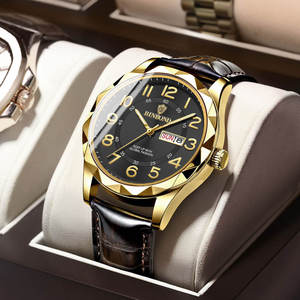 Reloj de Pulsera BINBOND 5663 B5663 para Hombre, Reloj de Cuarzo, Cronógrafo Luminoso, Resistente al Agua, Correa de Cuero, Estilo Casual, Nuevo, de Lujo - Product Image 1