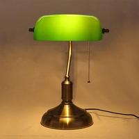 Lámpara de mesa clásica vintage en oferta, tipo Banker, con interruptor de botón E27, para estudio, lectura, escritorio, decoración del hogar.