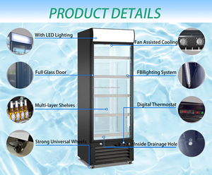 ตู้แช่ตู้เย็นแบบตั้งอุณหภูมิเดียวสำหรับตู้แช่ตู้เย็นที่ประตูกระจกความจุ380L ตรงจากโรงงานสำหรับตู้แช่น้ำอัดลมของโรงแรม - Product Image 5