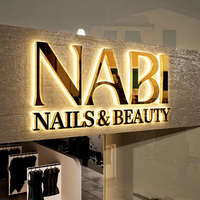 Enseigne de devanture de magasin, lettres en acrylique, éclairage au néon, enseigne de salon de manucure, décoration extérieure imperméable, publicité commerciale