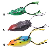 Leurre de surface souple en forme de grenouille corpulente, avec revêtement coloré, jupe en silicone et hameçons anti-herbe pour la pêche au snakehead, au bar et en eau douce