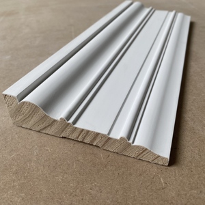 บัวเชิงผนังไม้เนื้อแข็งเคลือบกีซอสีขาว - Product Image 4