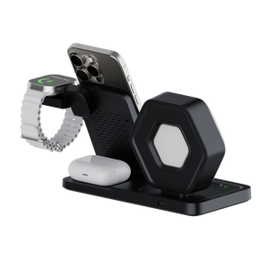 Station de charge sans fil 4 en 1 Réveil Dock pour iPhone 16 15 14 13 Pro Max avec support de charge rapide pour bureau Table de chevet - Product Image 6