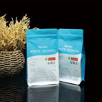 LOW quantité minimale de commande logo imprimé blanc mat Quad Seal Organic Food Baobab Powder Blé Farine Flexible Mylar Zipper Packaging Bag