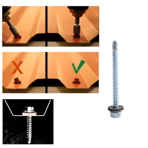 <span class=keywords><strong>Viti</strong></span> autoforanti a testa esagonale con rondella DIN7504K, zincate, con rondella in EPDM, M4.2-M6.3, metriche, in acciaio zincato, impermeabili per coperture - Product Image 3