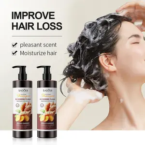 Sadoer 500ml Plant Hair Care Anti-hair Loss Ginger Shampoo Wholesale Oil Control Hair Growth Shampoo