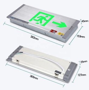Aluminio 220V 24V 4W Empotrable montado en superficie colgante Recargable LED señal de salida de emergencia para señal de piso - Product Image 6