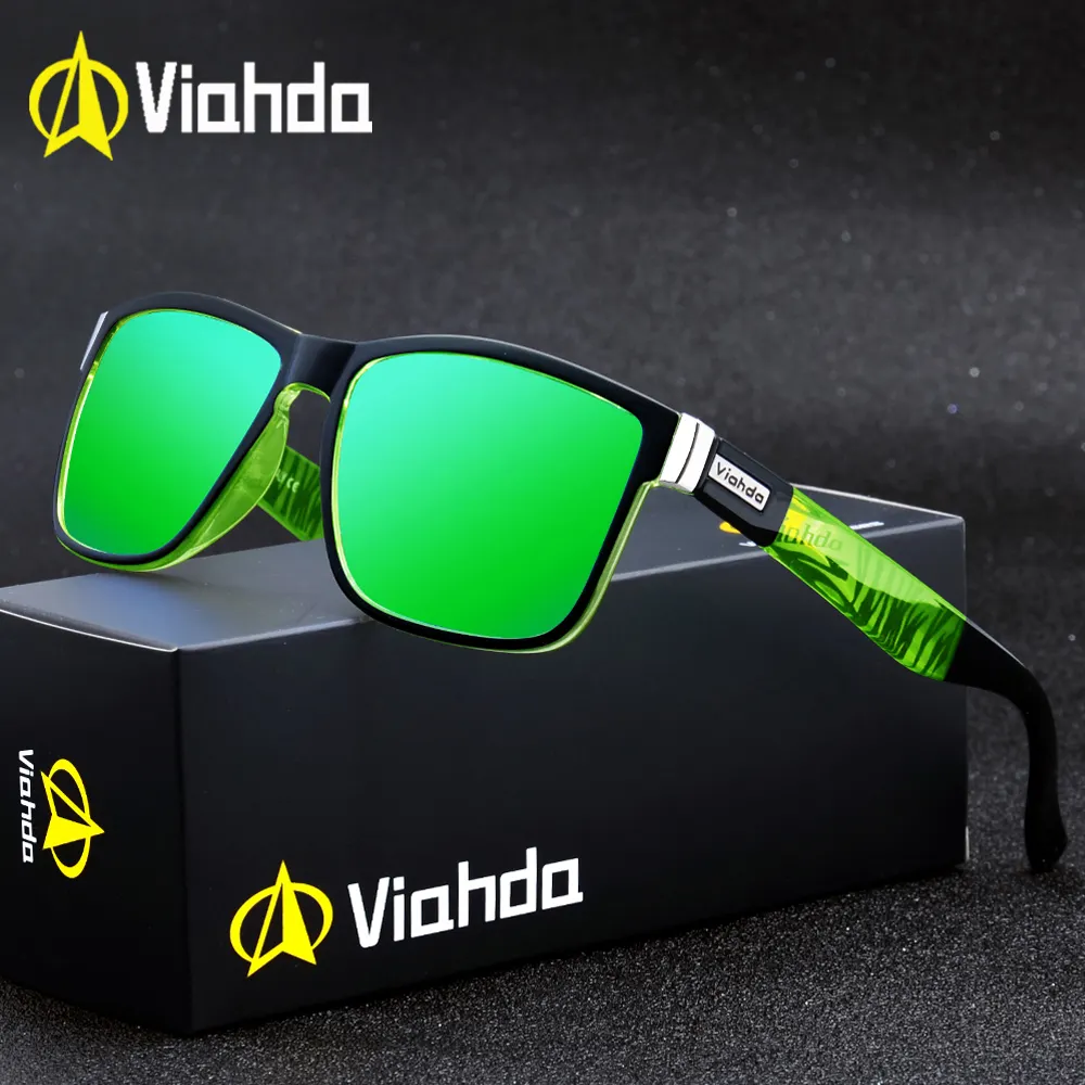 2022 Viahda Thiết Kế Thương Hiệu Kính Râm Phân Cực Nam Lái Xe Shades Nam Kính Râm Cho Nam Gương Vuông Mùa Hè UV400 Oculos