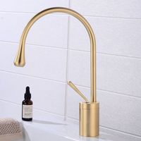 Robinet de baignoire en cuivre de style européen, mitigeur eau chaude et froide, design moderne et minimaliste, montage sur pont, rotation, gouttelette céramique