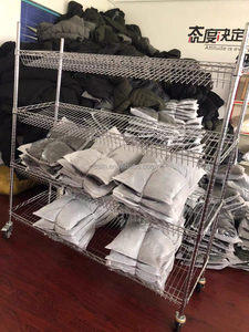 Carrito de recogida de malla de alambre de cuatro capas inclinado de rotación logística de 1200*450*1600mm, estante de almacenamiento cromado, carrito de clasificación - Product Image 3