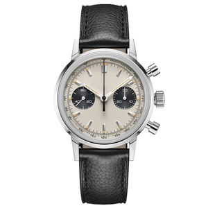 שעוני עור תצוגת כרונוגרף אנלוגי לגברים עם רצועת עור עגל ורצועת רשת מילאנו - Product Image 1