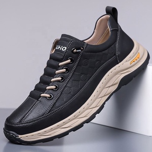 Chaussures de travail d'extérieur HLT pour hommes, en cuir PU artificiel, à lacets, talon plat, toutes saisons, style marche, semelle intermédiaire EVA, caoutchouc - Product Image 3