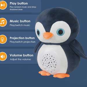 Juguetes educativos <span class=keywords><strong>para</strong></span> niños pingüino lavable dibujos animados música luz calmante comodidad juguetes de peluche bebé <span class=keywords><strong>dormir</strong></span> - Product Image 4