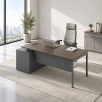 Scrivania da Ufficio a L Commerciale, Tavolo Moderno per Dirigenti, Postazione di Lavoro Angolare, Arredamento per Uffici Aziendali