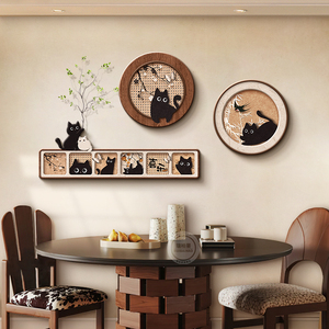 Arte Murale in Stile Vintage Francese con Stampe di Gatti Retrò per Soggiorno/Sala da Pranzo e Decorazione Domestica - Product Image 3