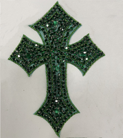 Croix en strass de 45 cm cousue à la main pour costume homme, grande taille, tendance 2026