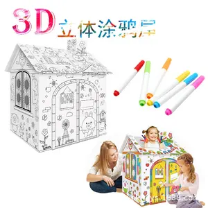 DIY Children Coloring Drawing Doodle House Hand-Drawn Art Toy For Kids
