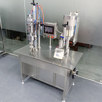 Hone semi-automatique aérosol peut remplir cosmétique bouteille de pulvérisation d'eau bov aérosol machine de remplissage et d'étanchéité