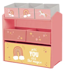 Kids Cabinet Toffy Friends Wooden Kid Bookshelf Storage Box Children Cabinet Toy Organizer Children Furniture Kids Bedroom Furniture