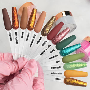 ผงอะคริลิคแวววาวสำหรับต่อเล็บ14สีสำหรับแกะสลักเล็บฝรั่งเศส - Product Image 1