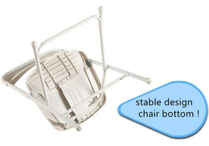 OKBUY Modern Otel Kullanımı İçin İstiflenebilir Çelik Çerçeveli Açık Hava Plastik Reçine Beyaz Düğün Etkinlik Partisi Bahçe Park Katlanır Sandalye - Product Image 6