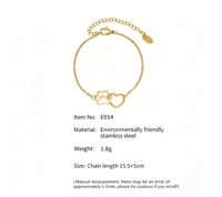 Bracelet élégant et mignon en acier inoxydable plaqué or 18 carats pour petites filles, accessoires de bijoux