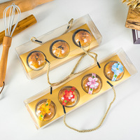 Emballage de récipient à cupcake transparent personnalisé Boîte en plastique pour muffins à dessert avec poignée en corde
