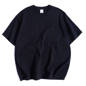 T-shirt uni personnalisé de haute qualité 100% coton confortable col rond tissage inversé surpiqûres contrastées T-shirt homme vierge - Product Image 3