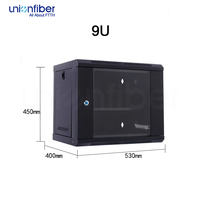 Armoire réseau 6U 19 pouces pour centre de données, rack de serveur en acier noir 2U 4U 6U 9U 12U, montage en rack standard pour centre de données