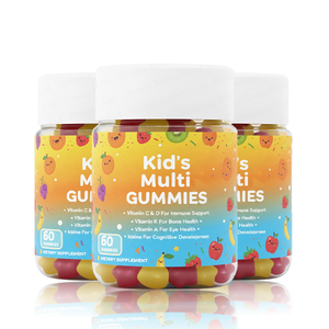 Vegan Çocuk Multivitamin Jelibonları Organik, <span class=keywords><strong>D</strong></span>, C ve K Vitaminleri ile, Yeni Yürümeye Başlayan Çocuklar İçin Gerçek Meyveli Jelibon Vitaminler, Tam Gıda Multivitamin - Product Image 1