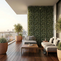 Panneau mural en gazon artificiel 50x50cm, aspect naturel, feuillage éco-responsable, résistant à l'eau et aux UV, matériau PE, fourniture OEM pour