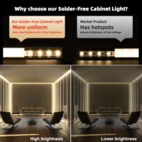 Lampes encastrées sans soudure pour sous-armoires, 12V, 30cm, 50cm, 1m, longueur personnalisée, bande lumineuse LED linéaire pour étagère