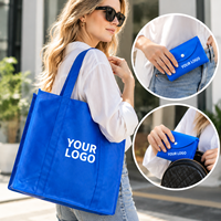 Sac fourre-tout pliable en non-tissé, personnalisable avec logo, réutilisable, écologique, pour le shopping