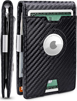 Porte-cartes minimaliste en fibre de carbone pour homme, blocage RFID, étui à cartes antivol