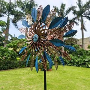 Doppel klingen Windmühle Garten Windräder Skulptur für Outdoor Art Decor - Product Image 2