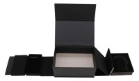Boîtes d'expédition personnalisées en gros pour cadeaux de mariage, en carton ondulé kraft, emballage de luxe, boîte cadeau magnétique avec impression dorée gratuite