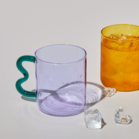 Tasse à eau personnalisée de haute qualité avec poignée, tasses à café en verre à Double paroi, tasses à thé en verre coloré, tasses