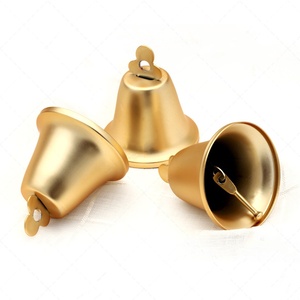 Frosted Gold Hand <strong>Bells</strong> 2pcs/Bag Plated Metal Cow <strong>Bells</strong> for Wall Hanging Christmas Horn <strong>Bells</strong> Decor Sound Crisp and Loud - Product Image 1