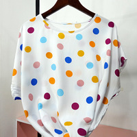 Gratis Verzending Plus Size Vrouwen Kleding Losse Casual Bloemen Gedrukt Dame Zomer Blouse Tops OC422