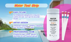 Merydi थोक 2-में-1 पानी परीक्षण स्ट्रिप्स W-2 गर्म बिक्री पानी की गुणवत्ता परीक्षण किट 2 मापदंडों, पीएच और अवशिष्ट क्लोरीन परीक्षण किट
